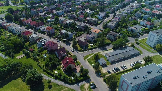 Panorama Cottages Lubin Domy Krajobraz Aerial View Poland