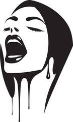 Midnight Mystery: Vector Logo of Mysterious Vampire Face Moonlit Maiden: Woman Vampire Icon Graphics