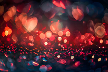Heart light shape sparkle at night background. - 780066597