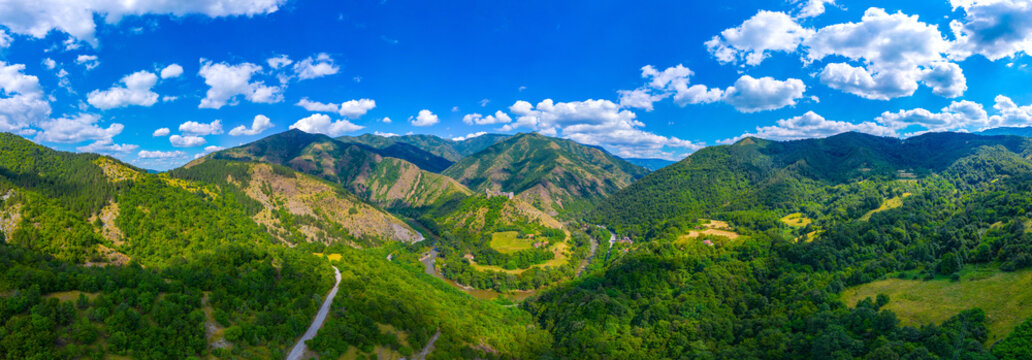 Panorama view of Maglic fortress in Serbia