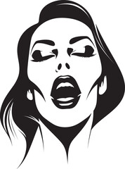 Twilight Beauty: Vector Logo of Female Vampire's Face Moonlit Mystique: Woman Vampire Face Icon Design