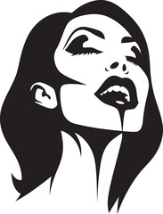 Sinister Seduction: Vector Logo of Femme Vampire Face Ethereal Enchantment: Woman Vampire Face Emblem Graphics