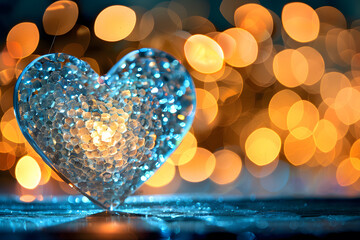 Heart light shape sparkle at night background. - 780066900