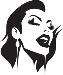 Ethereal Enchantment: Woman Vampire Face Icon Design Enigmatic Elegance: Vector Logo of Woman Vampire Face
