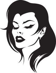 Mysterious Muse Mystic: Woman Vampire Face Icon Design Moonlit Majesty Mistress: Vector Logo of Femme Vampire Face