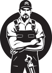 Workforce Identity: Vector Logo Design for Workers Labor Legacy: Iconic Worker Symbolism
