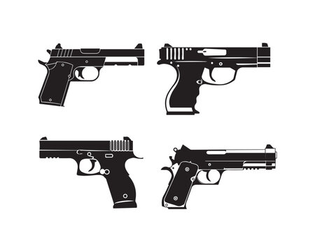 gun silhouette vector icon graphic logo design