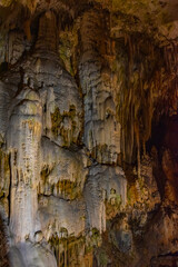 Geological formations at Postojna cave in Slovenia
