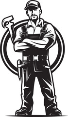 Laborer Lifeline: Vector Logo of Working Class Hero Strength in Numbers: Iconic Worker Emblem Graphics