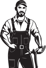 Worker Warriors: Iconic Emblem Graphics Trade Tales: Vector Logo of Essential Worker
