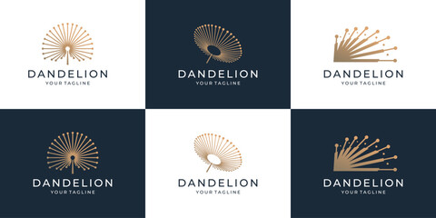 simple and minimalist dandelion logos vector illustration template.