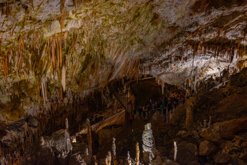 Geological formations at Postojna cave in Slovenia - Powered by Adobe