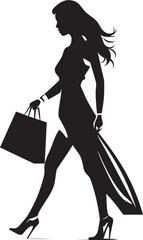 Urban Elegance: Young Woman Iconic Emblem Design Vogue Visionary: Vector Logo of Fashionable Lady