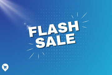 Flash Sale Shopping Poster or banner with Flash icon with 3D text on a blue background. Flash Sales banner template design for social media and website. Special Offer Flash Sale promotion.