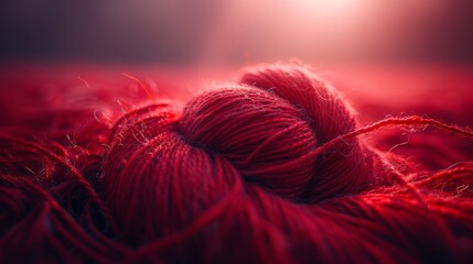 A tangle of red thread and Valentine's Day. - obrazy, fototapety, plakaty