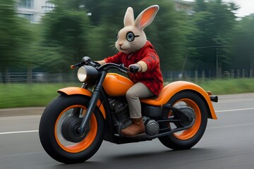 rabbit motorcycles on the road