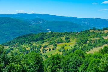 Zlatibor countryside in Serbia during a summer day