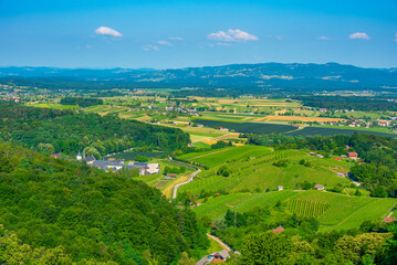 Aerial view of Pleterje Carthusian Monastery in Slovenia
