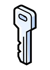 Key icon in isometry style. Image for website, app, logo, UI design.