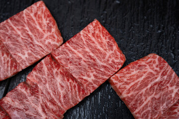 Raw wagyu beef steak meat