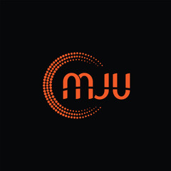 MJU Letter Initial Logo Design Vector Illustration
