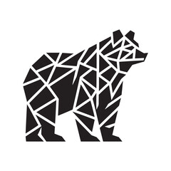 Creative Ursine Creation: Dynamic Bear Geometric Silhouette, Enhanced by Sleek Vector Design, Bear Geometric Illustration - Minimallest Bear Geometric Vector
 - obrazy, fototapety, plakaty