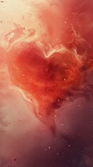 Fototapeta premium Heart Painting on Red Background