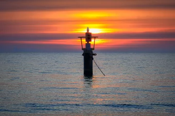 Foto auf Acrylglas Die Ostsee, Sopot, Polen Beautiful sunrise on the beach of Baltic Sea in Sopot, Poland