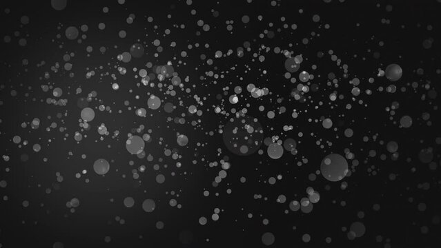 Glittering gray slow particles, abstract CGI animation background, 4k