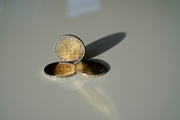 euro coins on a surface