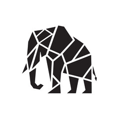 Geometric Mastery: Detailed Elephant Geometric Silhouette Illustration, Accompanied by Minimal Vector Rendering, Elephant Geometric Illustration - Minimallest Elephant Geometric Vector