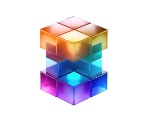 Futuristic cubic isolated on transparent background