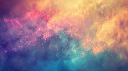 A holographic abstract background with a dusted effect, featuring various colors. Use it in screen mode to give your photos a vintage, retro look. The rainbow light leaks create a prism effect.  - obrazy, fototapety, plakaty