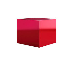 Gradient futuristic cube isolated on transparent background