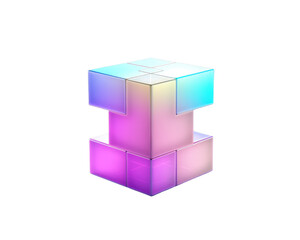 Futuristic cubic isolated on transparent background