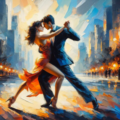 Tango. Passionate dance of lovers