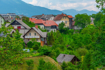 Aerial view of Slovenian town Radovljica