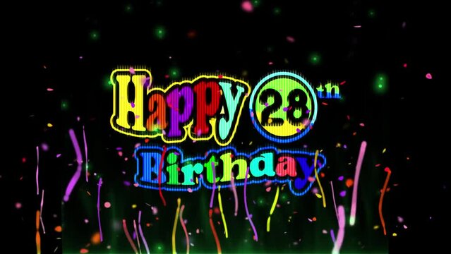 28th Birthday Celebration, Company Party invitation, Fireworks Mixer color Logo Videos