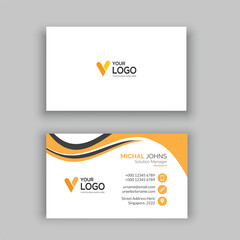 Free vector elegant business card, blue and white business card