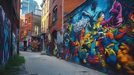 Artistic Chaos: Urban Graffiti Symphony./n