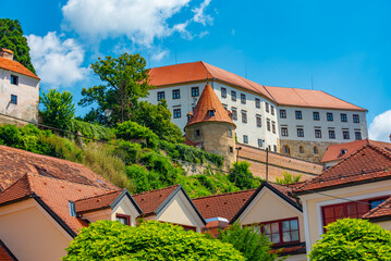 Ptuj castle overlooking town of the same name in Slovenia