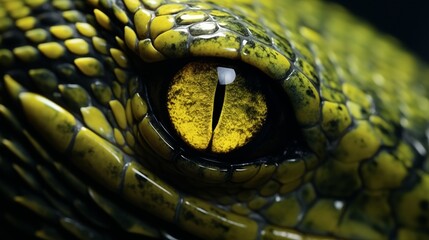 Extreme close up of snake eye front view looking at camera horizontal banner with copy space.