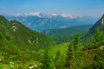 Fototapeta premium Triglav national park viewed from Mount Vogel, Slovenia