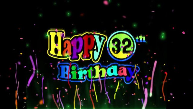 32th Birthday Celebration, Company Party invitation, Fireworks Mixer color Logo Videos
