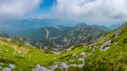 Fototapeta premium Triglav national park viewed from Mount Vogel, Slovenia