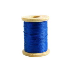 Blue thread isolated on transparent background