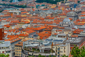 Rooftops of houses in Italian town Trieste