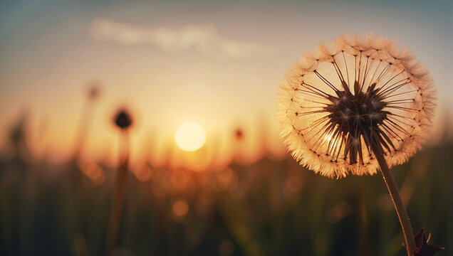 Fototapeta Dientes de León iluminados por el sol