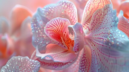 Exotic orchid blooms with digital enhancement - obrazy, fototapety, plakaty