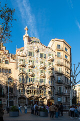 Casa Batlló, Wohn- und Geschäftshaus nach einem Entwurf von Antoni Gaudí am Passeig de Gràcia, Barcelona, Spanien